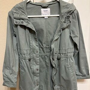 Old Navy Gray Utility Jacket Lightweight Cinched Waist